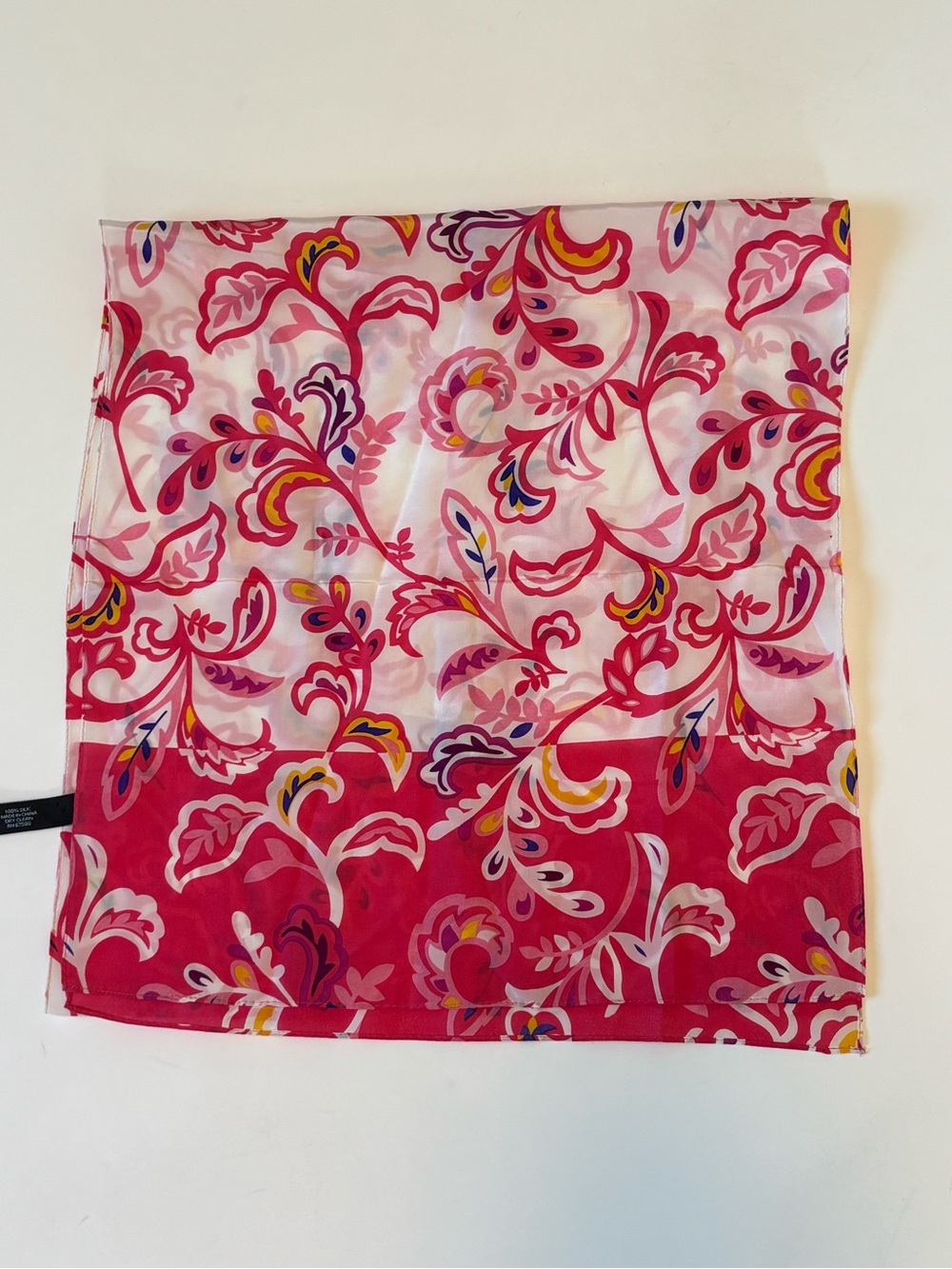 Bundle 2/$30! Cynthia Rowley Silk Scarf Pink Floral - Picture 3 of 8